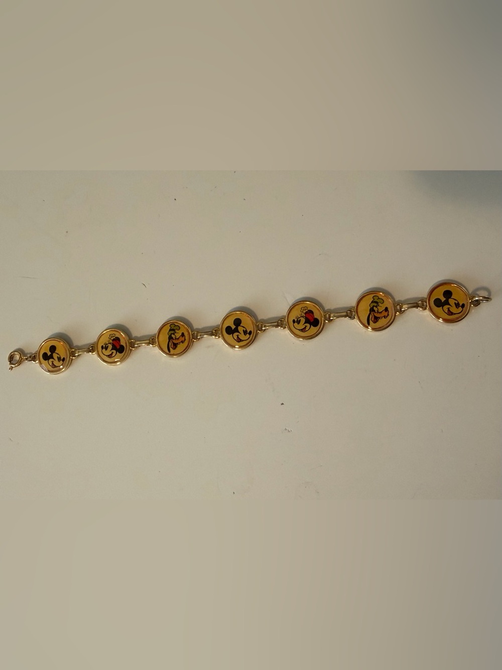 Disney 1990s Mickey & Co. Van Dell 18K Gold Electroplated Bracelet